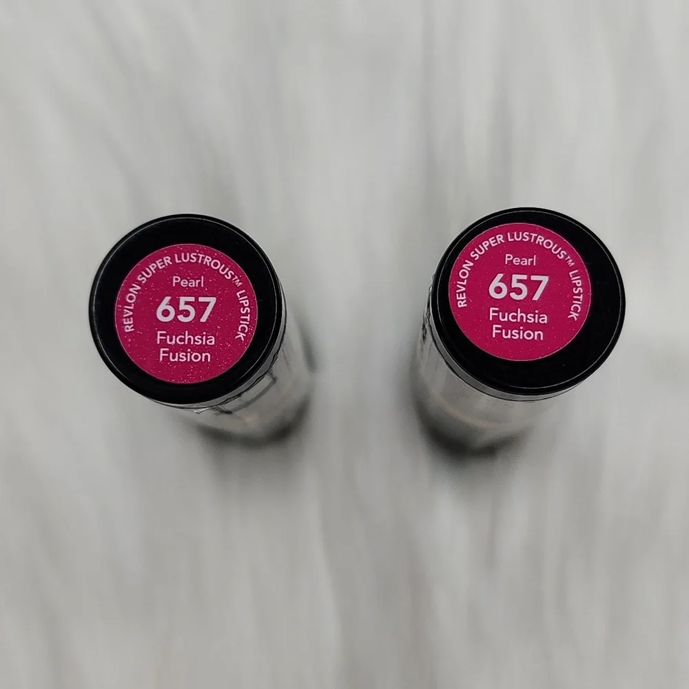 Revlon Super Lustrous Lipstick 657 Fuchsia Fusion Pearl x2 Lipsticks